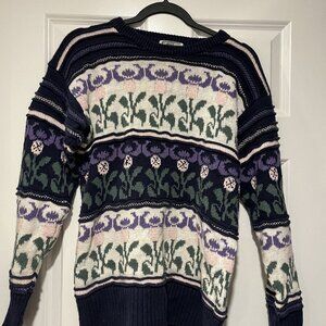 Gallagher 80s Vintage Floral Grandma Sweater- Women's Size Medium